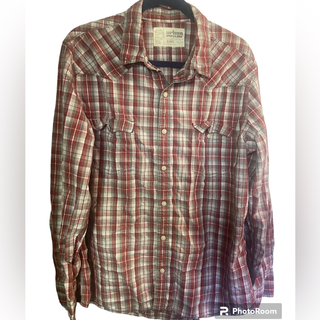 Urban Pipeline Plaud Button Down Mens Shirt Xl Extra Large
